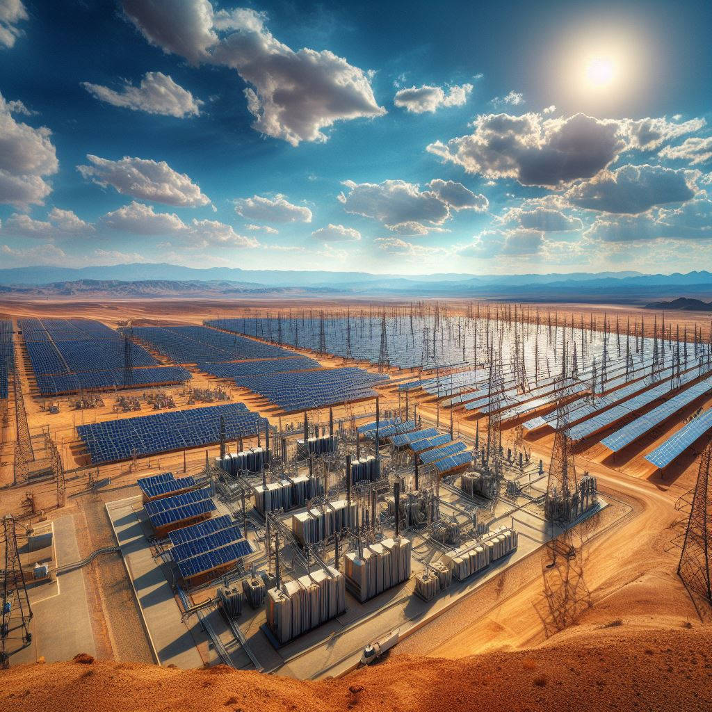 Solar power plant in the desert